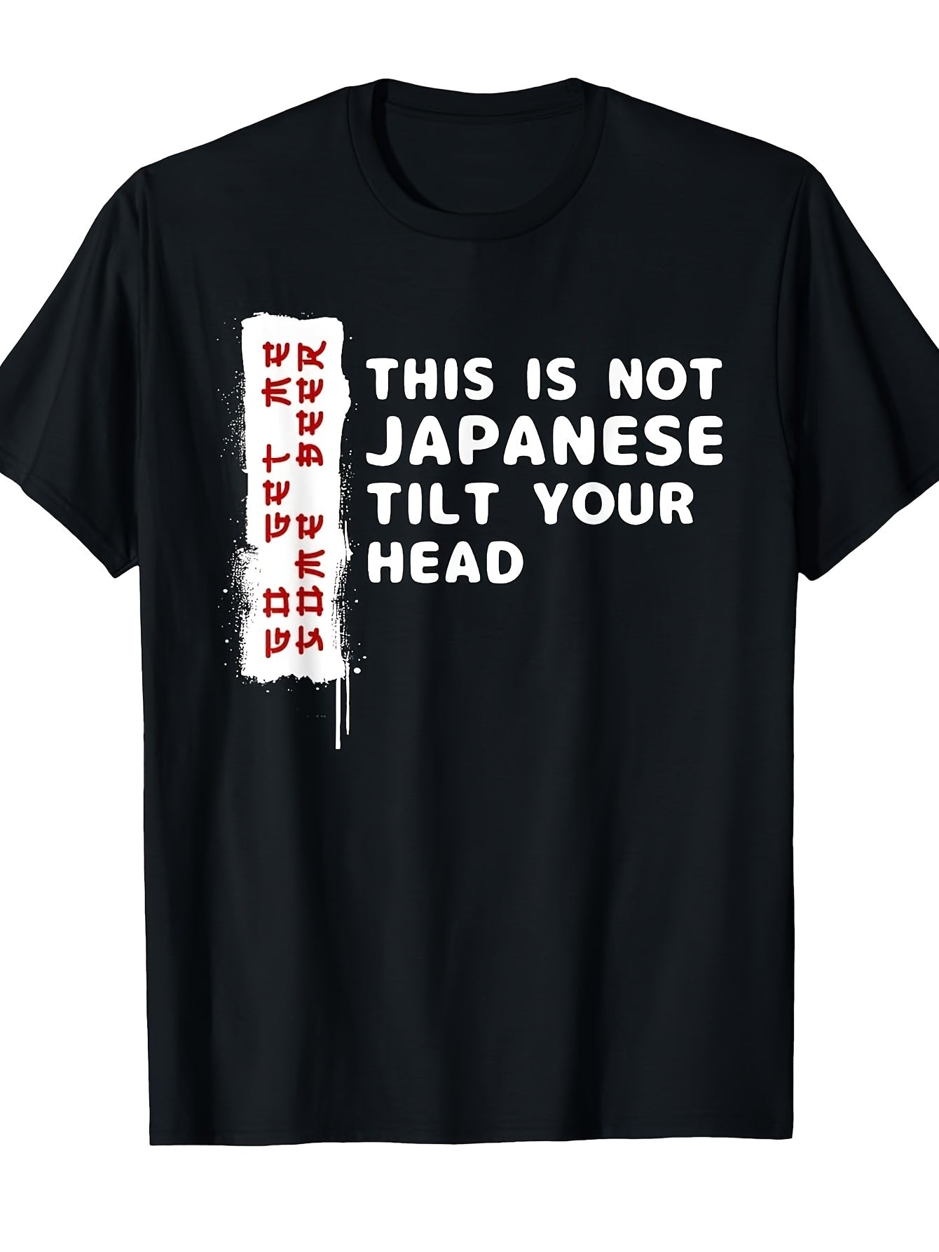 Funny Japanese Beer Pun T-Shirt - This Is Not Japanese Slogan; Kanji Design - Heavyweight Crew Neck Black Shirt with White Print - Unisex Casual Tee for Bar Parties Beer Lovers Gift Jap Same Style for Men and Women 2026 Summer Short-sleeved Printed