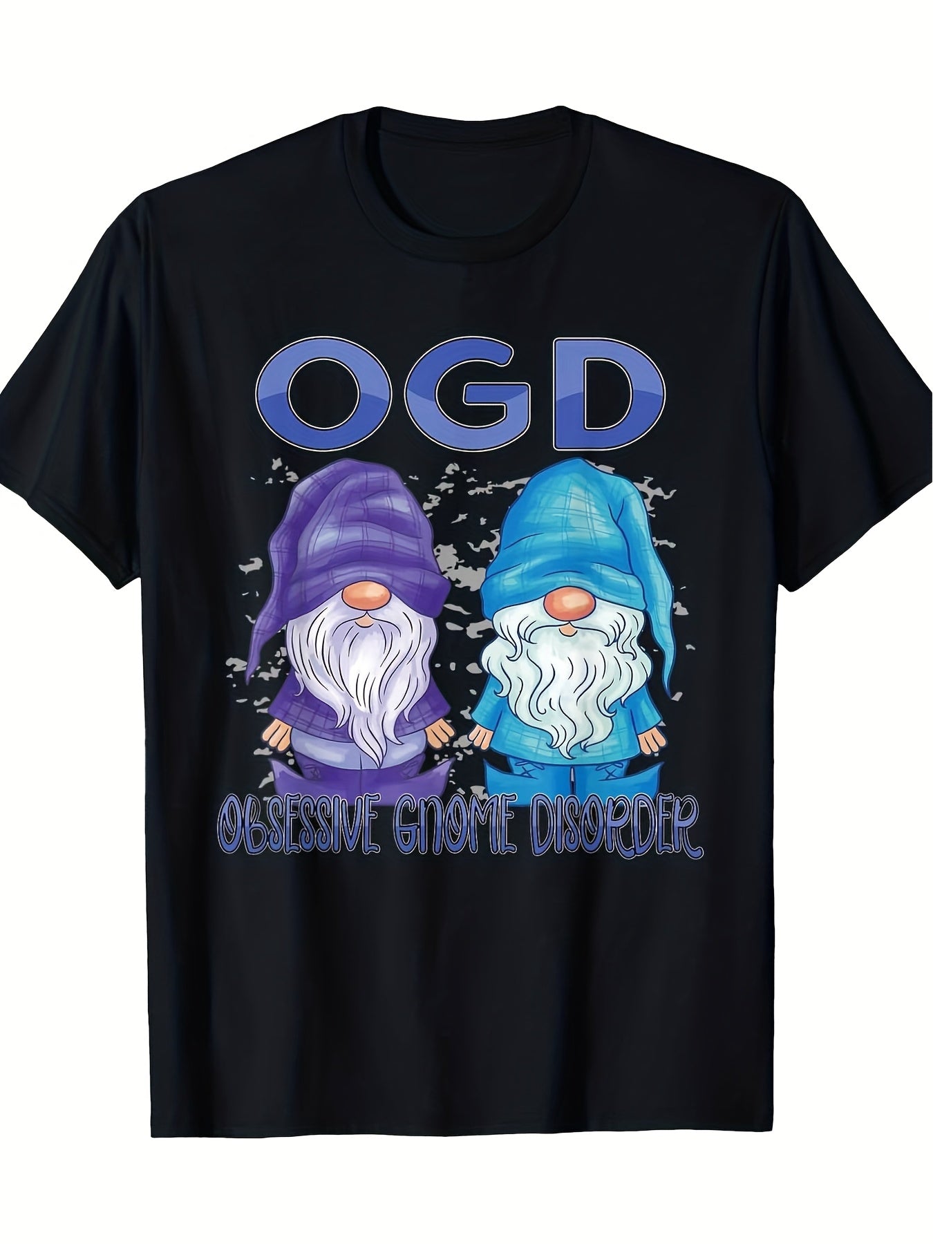 Retro Garden Gnome T-Shirt - Funny Gnome Lover with Gnome & Gnomes Print, Round Neck Casual Tee Suitable for Gardening Gifts, Themed Parties, Casual Attire, Machine Washable Apparel