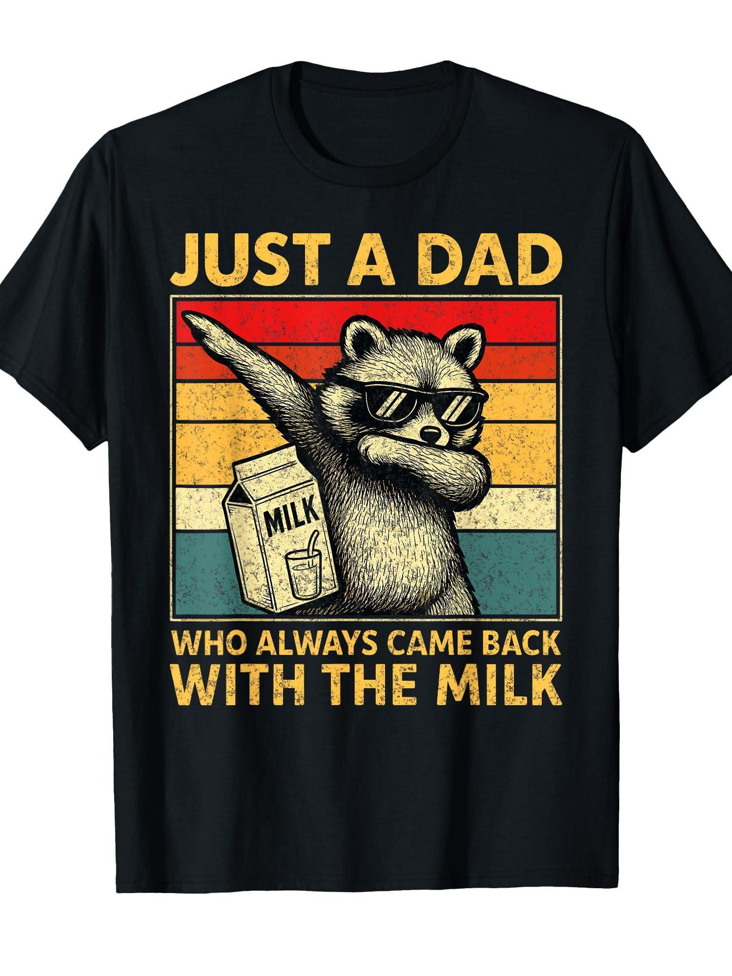 [Funny Dad Crew Neck Tee] Funny Just A Dad Who Always Came Back Crew Neck Tee | Stylish Print, Casual & Comfortable Travel Clothing for Men, Fashion Enthusiasts - Ideal for Summer, Spring, Fall, And Daily Wear